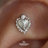 Sacred Heart – 14K Gold Threadless & Threaded End - piercing - zone.com