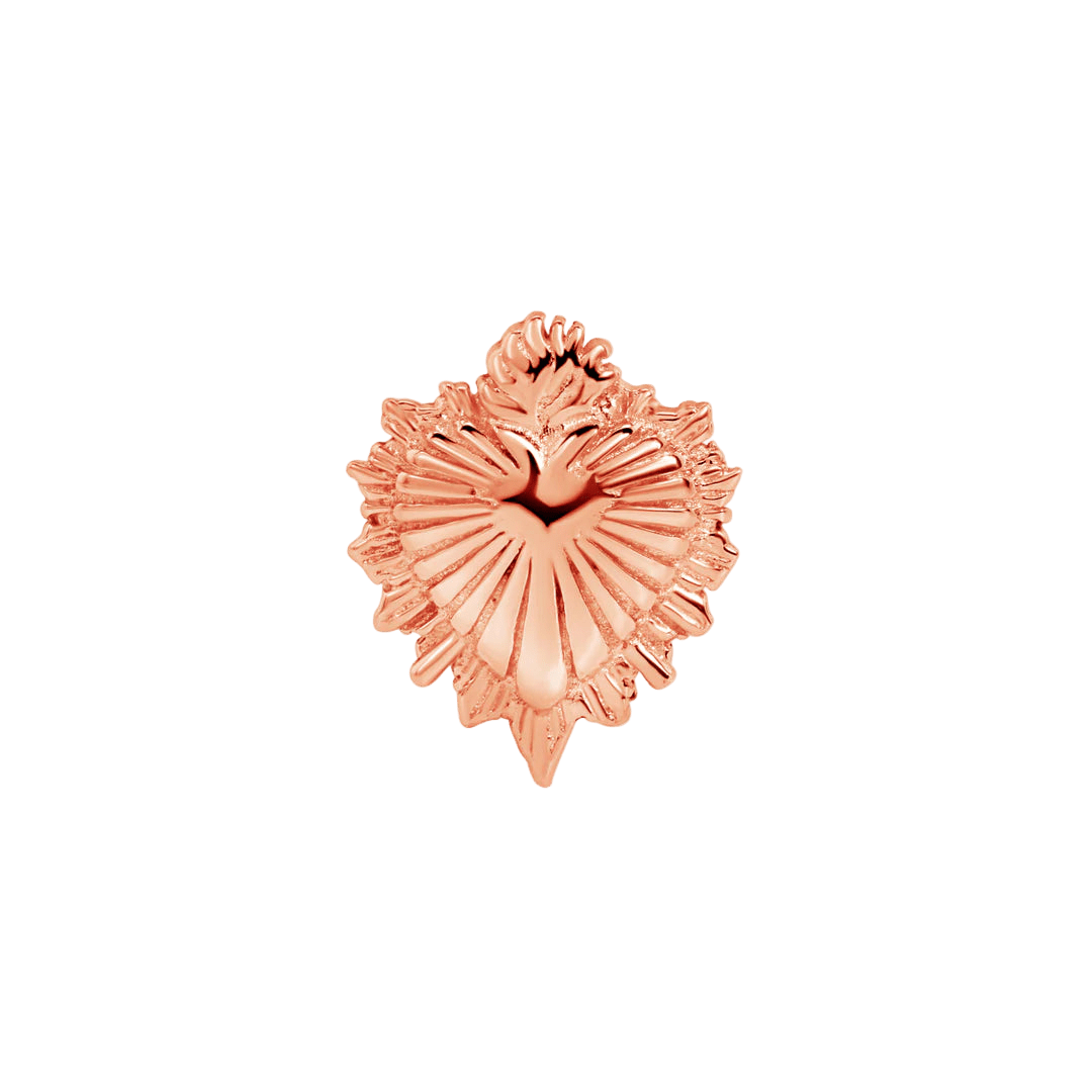 Sacred Heart – 14K Gold Threadless & Threaded End - piercing - zone.com