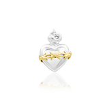 Sacred Heart – Barbed Flame Heart – 14K Gold Threadless End - piercing - zone.com