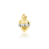 Sacred Heart – Barbed Flame Heart – 14K Gold Threadless End - piercing - zone.com