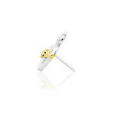 Sacred Heart – Barbed Flame Heart – 14K Gold Threadless End - piercing - zone.com