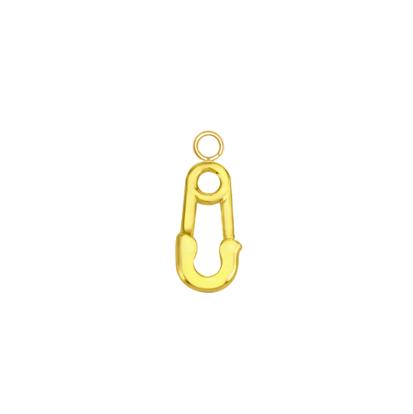 Safety Pin – 14K & 18K Gold Charm - piercing - zone.com
