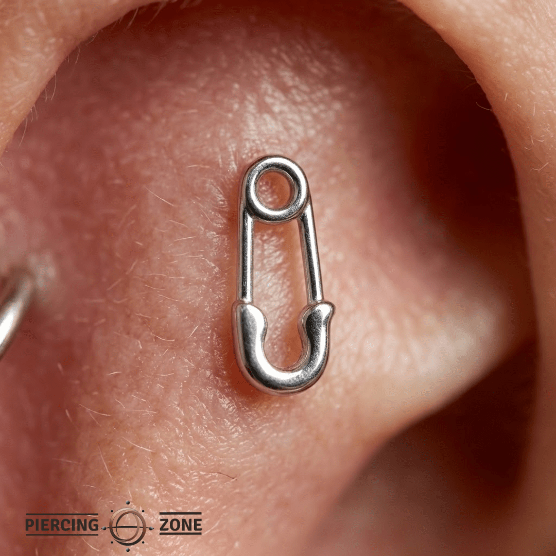 Safety Pin – 14K Gold Threadless/Threaded End - piercing - zone.com