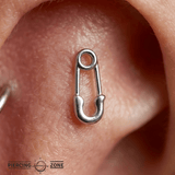 Safety Pin – 14K Gold Threadless/Threaded End - piercing - zone.com
