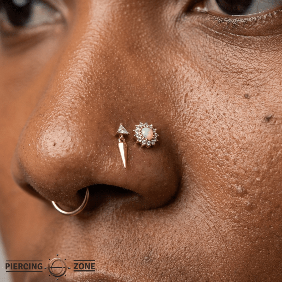 Saint – CZ & Arrow Drop – 14K Gold Threadless End - piercing - zone.com