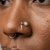 Saint – CZ & Arrow Drop – 14K Gold Threadless End - piercing - zone.com