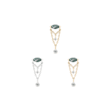 Saint Vincent Moss Agate Drop – 14K Gold Threadless End - piercing - zone.com