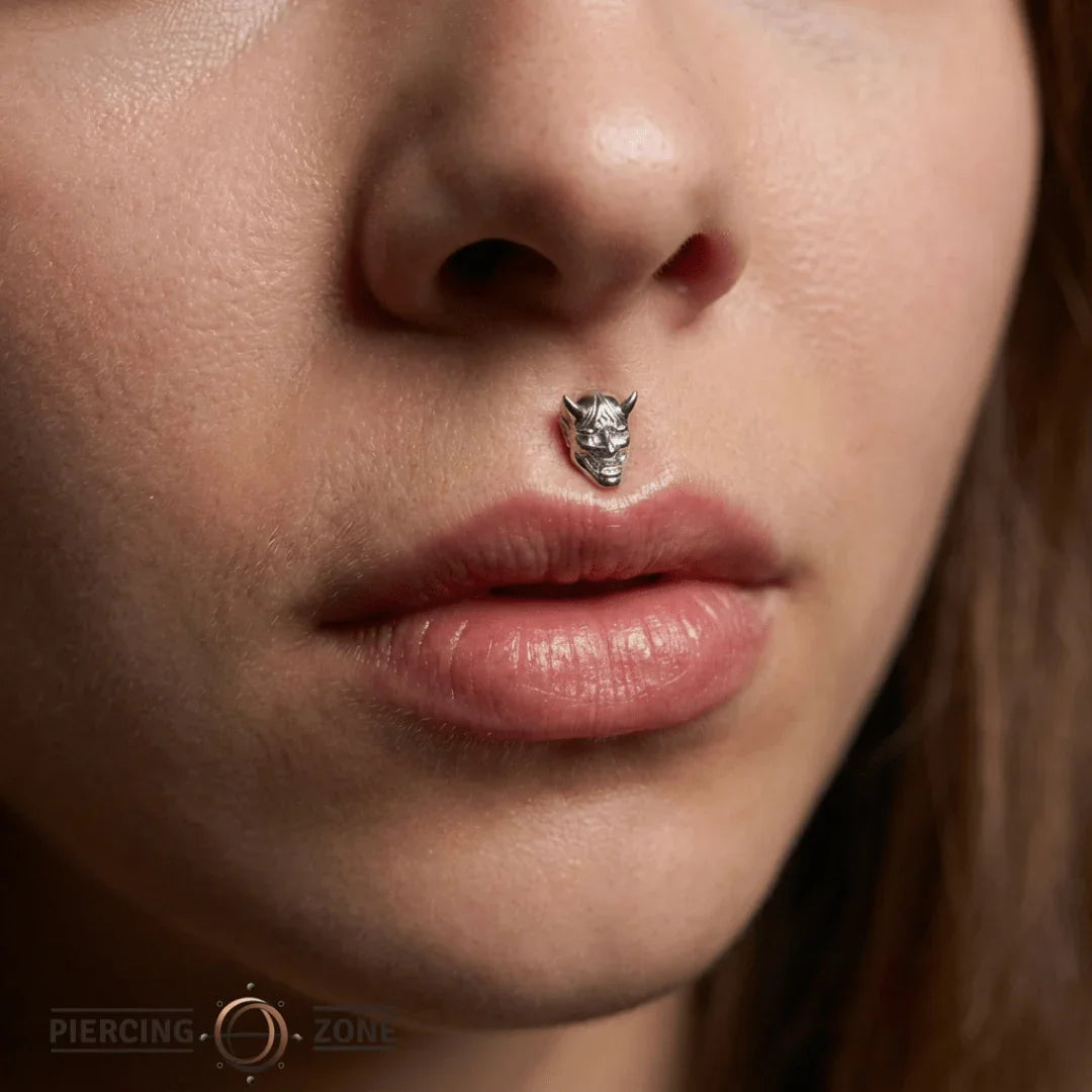 Samurai Mask – 14K Gold Threadless & Threaded End - piercing - zone.com