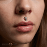 Samurai Mask – 14K Gold Threadless & Threaded End - piercing - zone.com