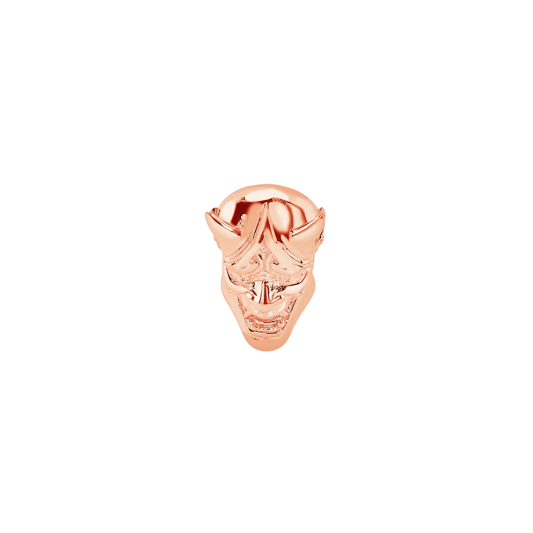 Samurai Mask – 14K Gold Threadless & Threaded End - piercing - zone.com