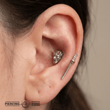 Samurai Mask – 14K Gold Threadless & Threaded End - piercing - zone.com