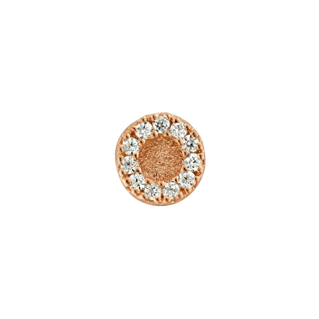 Sanctity - 18K Gold White CZ Threadless/Threaded End - piercing-zone.com