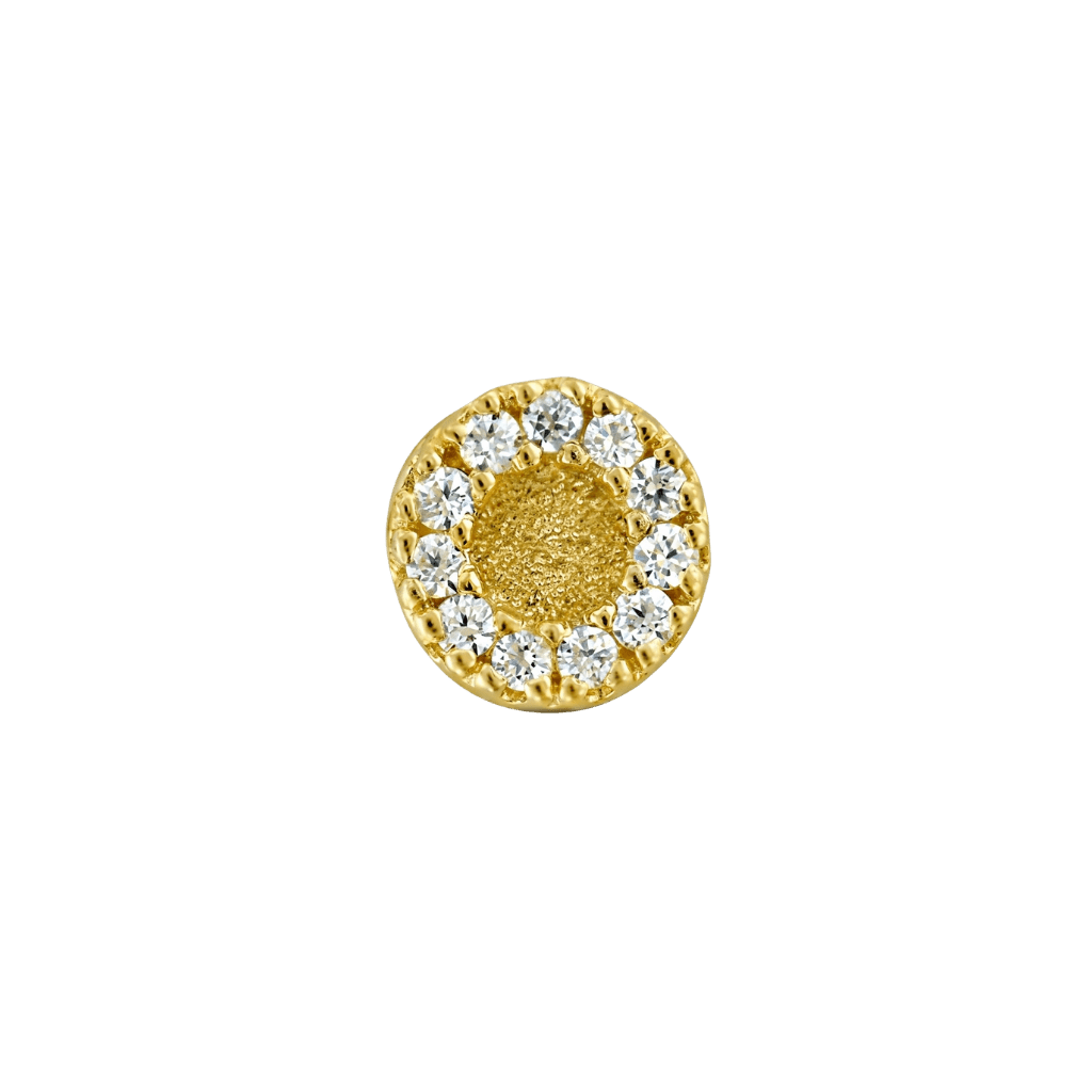Sanctity - 18K Gold White CZ Threadless/Threaded End - piercing-zone.com