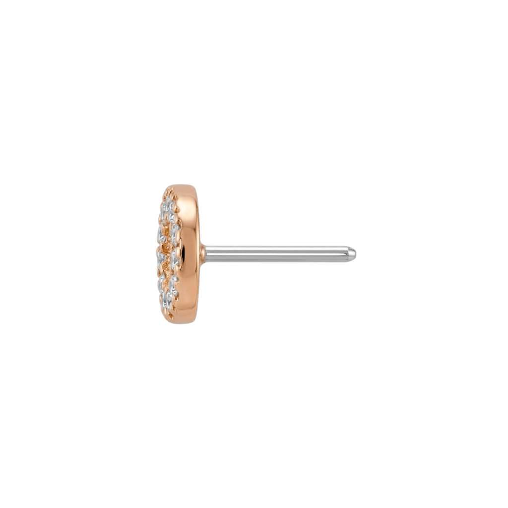 Sanctity - 18K Gold White CZ Threadless/Threaded End - piercing-zone.com
