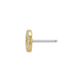 Sanctity - 18K Gold White CZ Threadless/Threaded End - piercing-zone.com