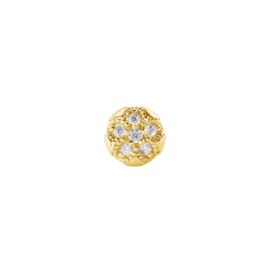 Sand Dollar – 14K Gold Threadless/Threaded End - piercing - zone.com
