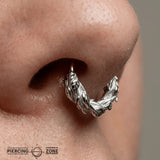 Sandblasted Thorns Seamless Ring – 14K Gold Textured Design - piercing - zone.com