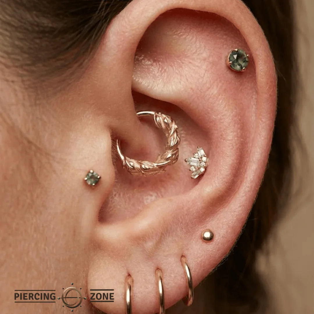 Sandblasted Thorns Seamless Ring – 14K Gold Textured Design - piercing - zone.com