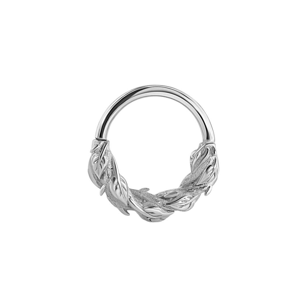 Sandblasted Thorns Seamless Ring – 14K Gold Textured Design - piercing - zone.com
