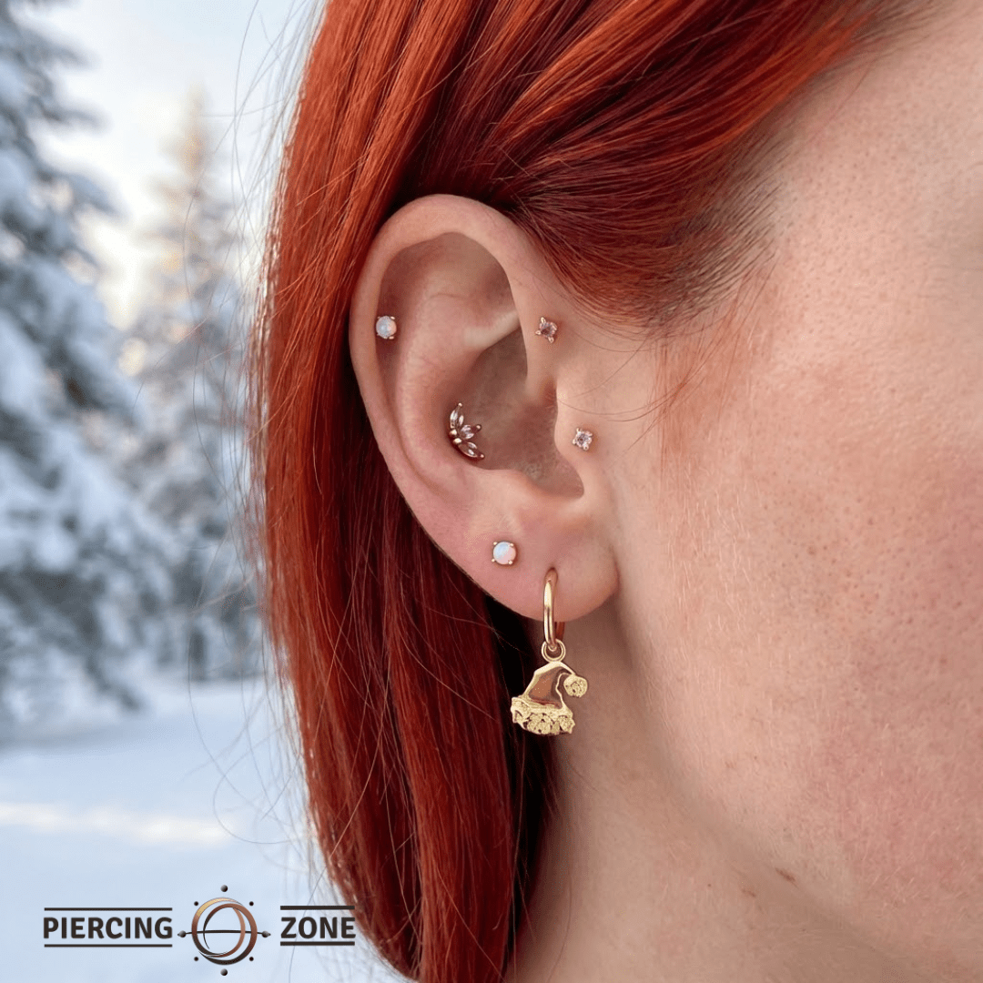 Santa Hat – 14K & 18K Gold Charm - piercing - zone.com