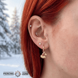 Santa Hat – 14K & 18K Gold Charm - piercing - zone.com