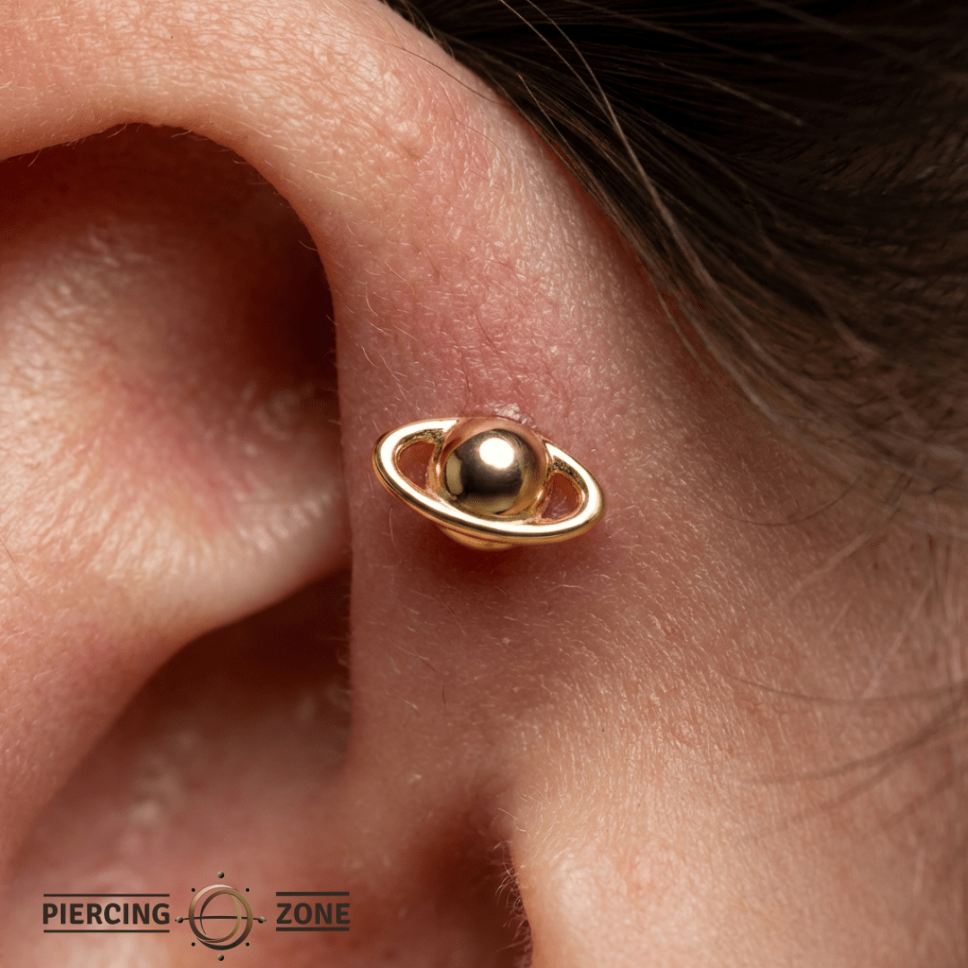 Saturn – 14K Gold Threadless/Threaded End - piercing - zone.com