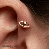 Saturn – 14K Gold Threadless/Threaded End - piercing - zone.com