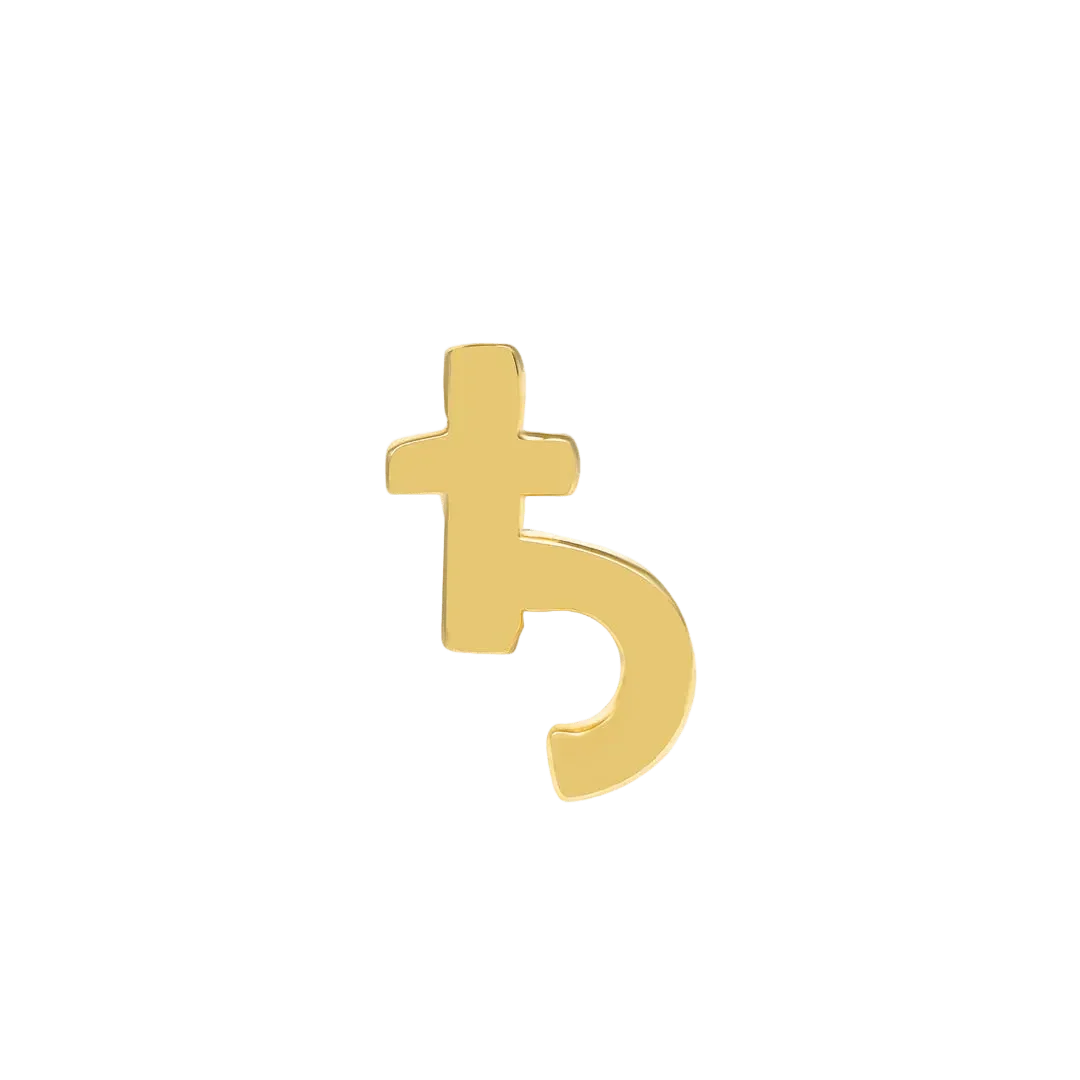Saturn Symbol – 14K/18K Gold Flat Threadless End - piercing - zone.com