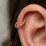 Savannah Seamless Ring – 14K Gold Cup & Divot Design - piercing - zone.com