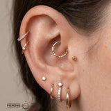 Savannah Seamless Ring – 14K Gold Cup & Divot Design - piercing - zone.com