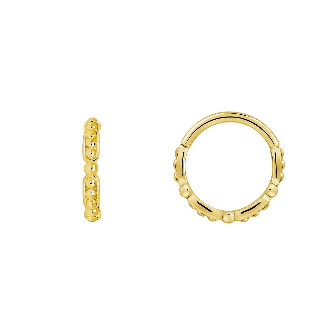 Savannah Seamless Ring – 14K Gold Cup & Divot Design - piercing - zone.com