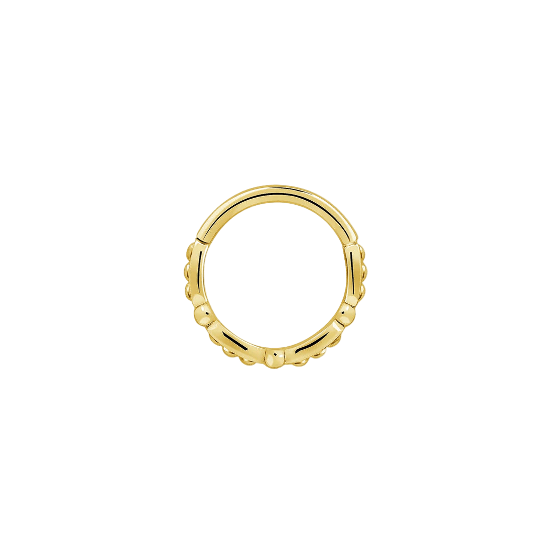 Savannah Seamless Ring – 14K Gold Cup & Divot Design - piercing - zone.com