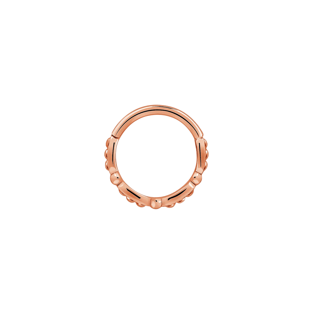 Savannah Seamless Ring – 14K Gold Cup & Divot Design - piercing - zone.com
