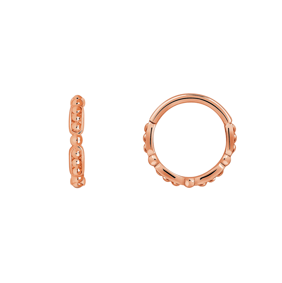 Savannah Seamless Ring – 14K Gold Cup & Divot Design - piercing - zone.com