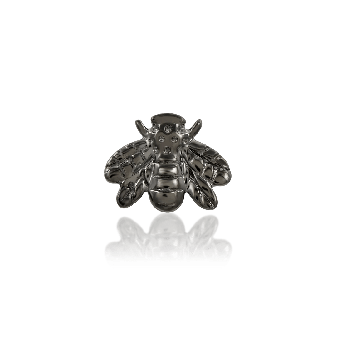 Scene Bee – Black Rhodium – 14K Gold Threadless End - piercing - zone.com