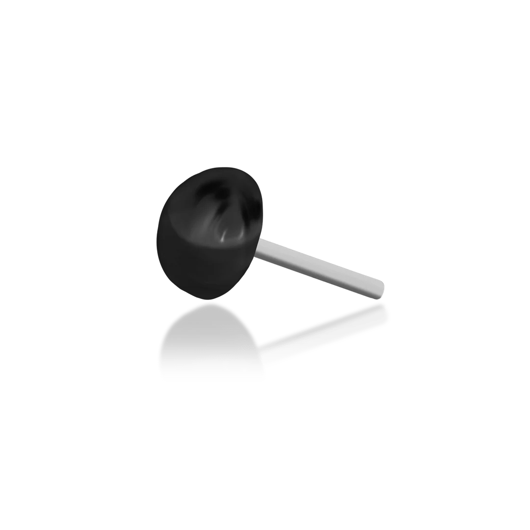 Scene Dot – Black Rhodium Dome – 14K Gold Threadless End - piercing - zone.com