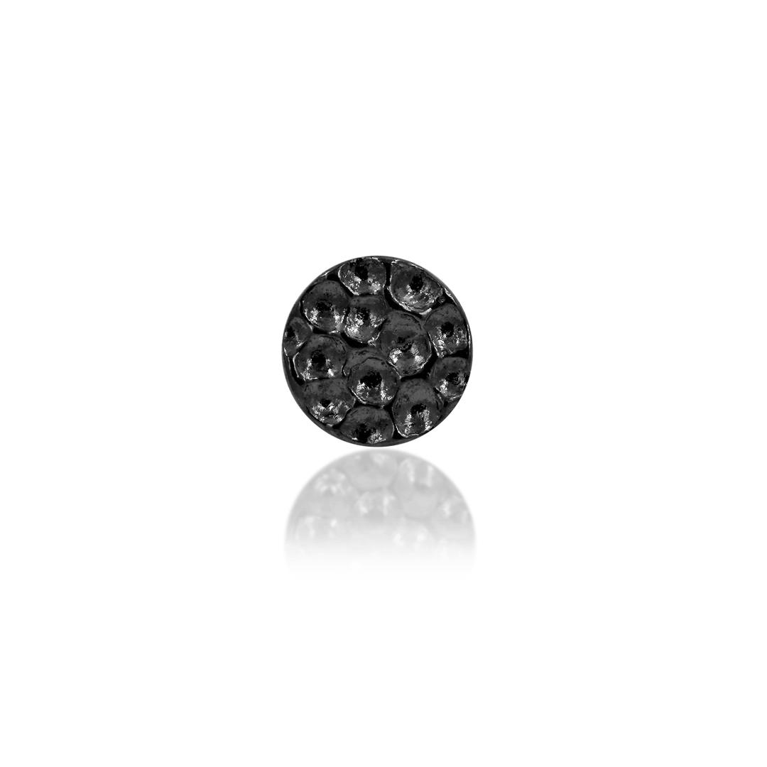 Scene Hammered Disk – Black Rhodium – 14K Gold Threadless End - piercing - zone.com