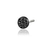 Scene Hammered Disk – Black Rhodium – 14K Gold Threadless End - piercing - zone.com