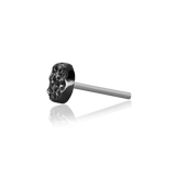 Scene Hammered Disk – Black Rhodium – 14K Gold Threadless End - piercing - zone.com