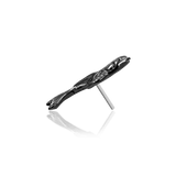 Scene Koi – Black Rhodium Fish – 14K Gold Threadless End - piercing - zone.com