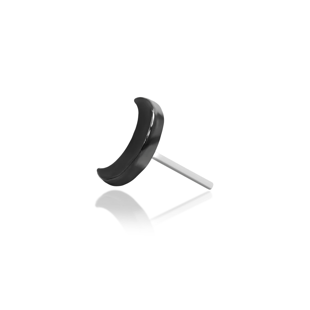 Scene Moon – Black Rhodium Crescent – 14K Gold Threadless End - piercing - zone.com