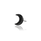 Scene Moon – Black Rhodium Crescent – 14K Gold Threadless End - piercing - zone.com