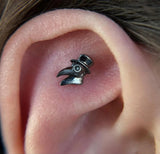 Scene Oh Doctor – Black CZ Cluster – 14K Rhodium Black Gold Threadless End - piercing - zone.com