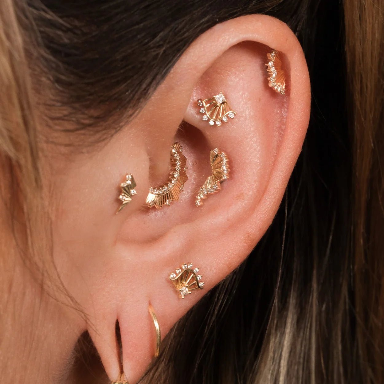 Scene Shaker CZ - 14K Gold Gem Threadless End - piercing - zone.com
