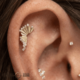 Scene Shaker CZ - 14K Gold Gem Threadless End - piercing - zone.com