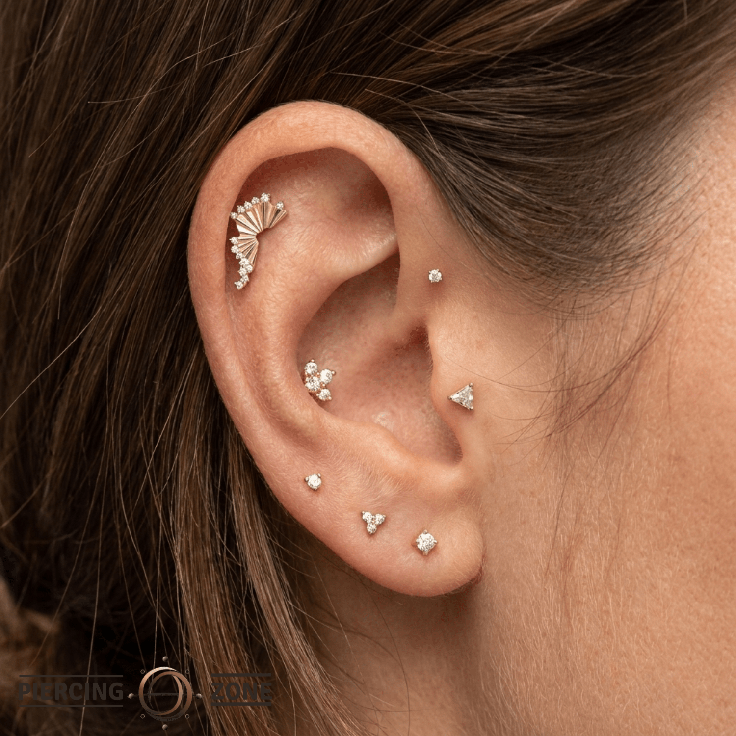 Scene Shaker CZ - 14K Gold Gem Threadless End - piercing - zone.com