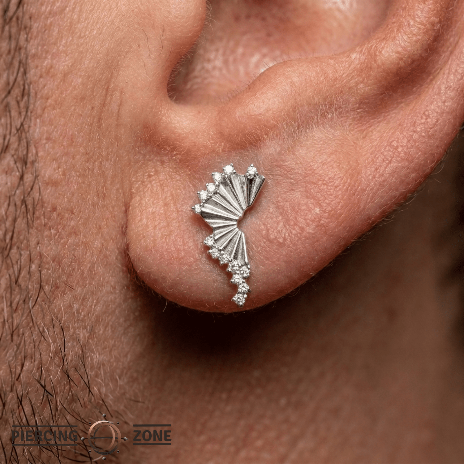 Scene Shaker CZ - 14K Gold Gem Threadless End - piercing - zone.com