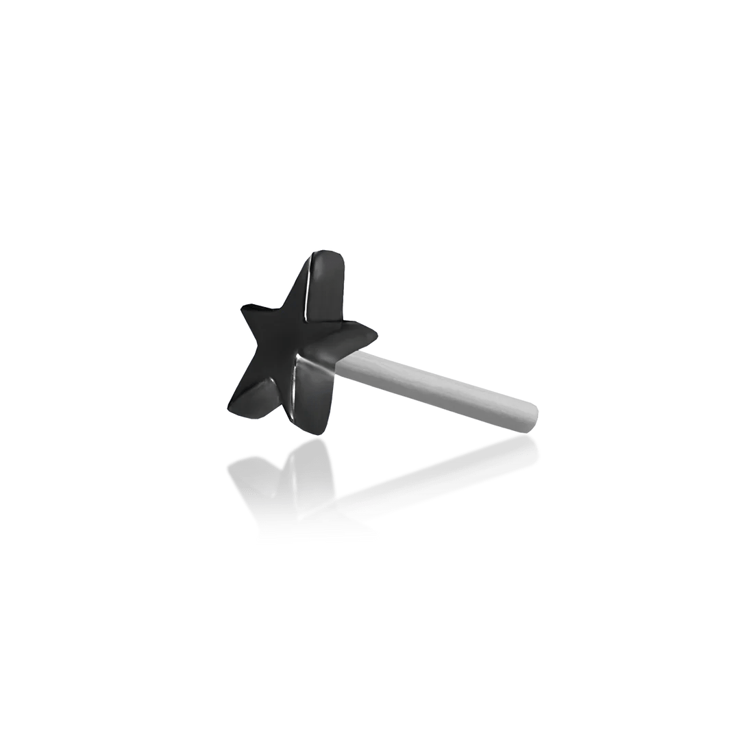 Scene Star – Black Rhodium – 14K Gold Threadless End - piercing - zone.com