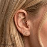 Scorpion – 14K Gold Threadless Pin with Arched Tail - piercing - zone.com