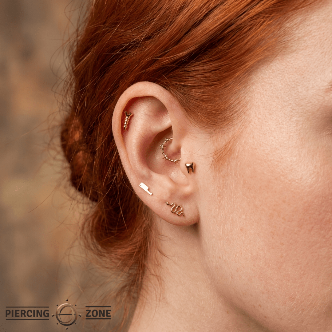 Screwed – 14K Gold Threadless/Threaded End - piercing - zone.com
